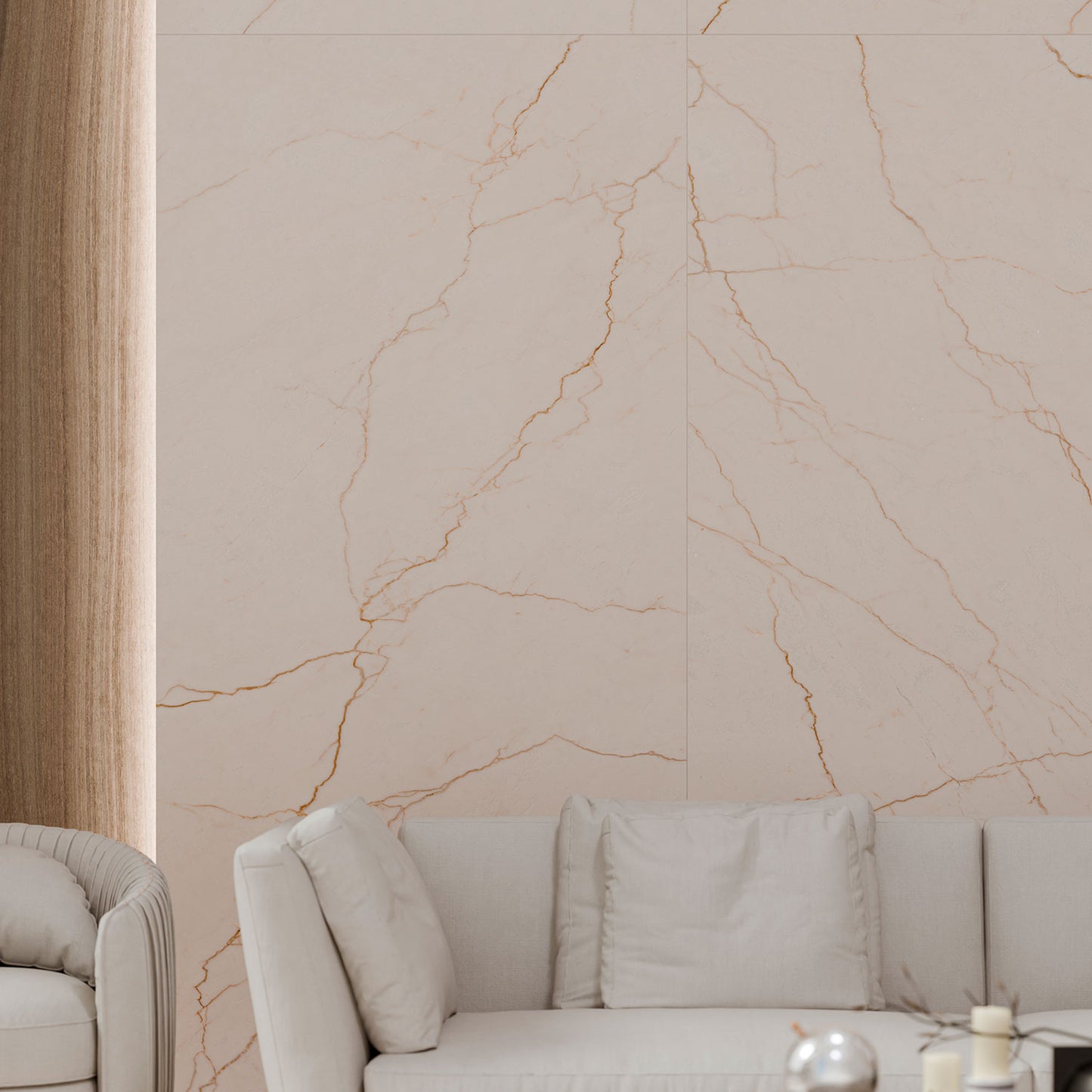 Avorio Cream Marble Effect Matt Finish Porcelain Tile
