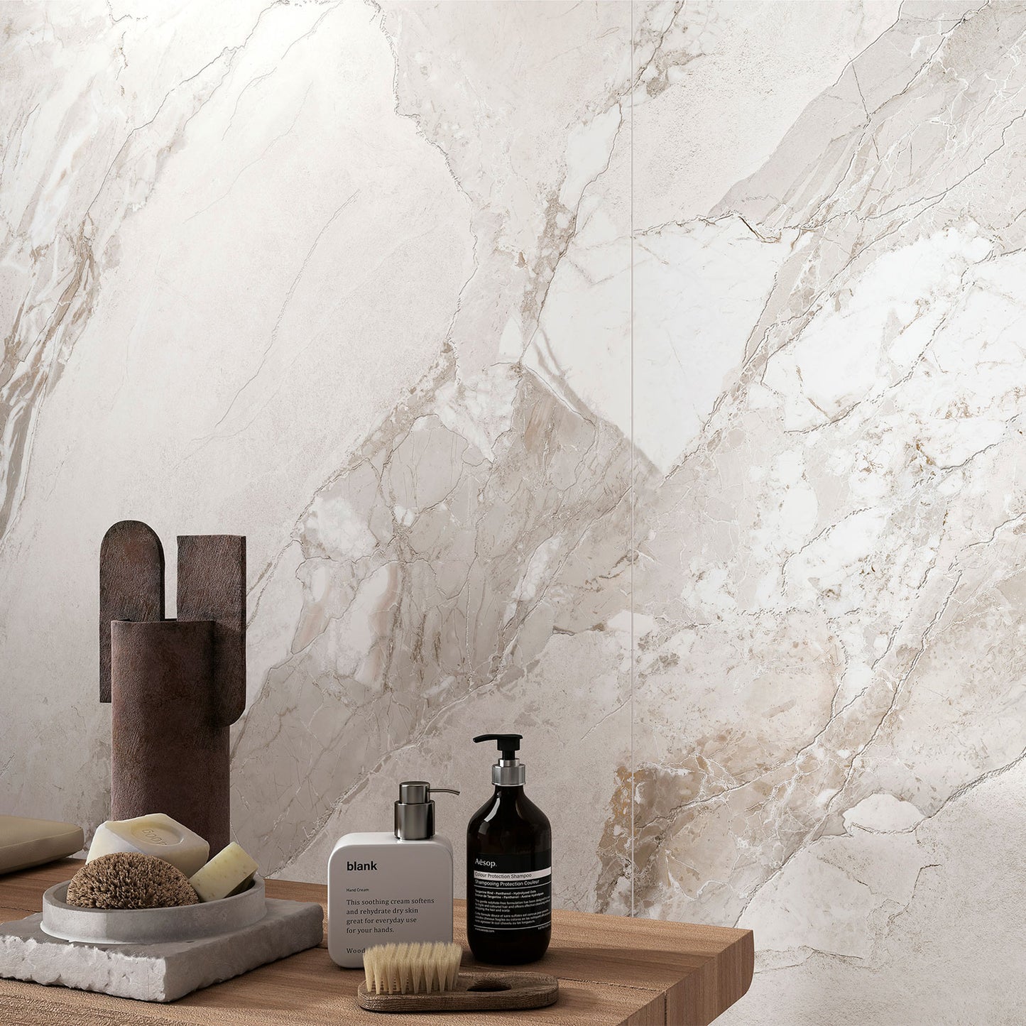 Blend White Matt Finish Marble Effect Porcelain Tile