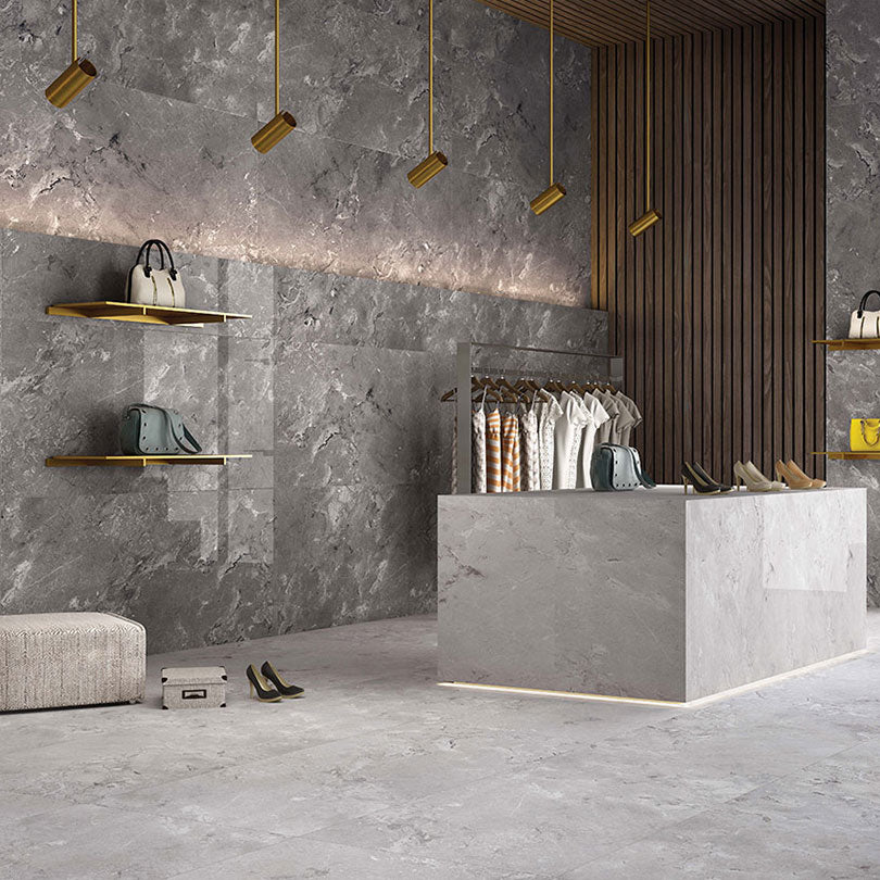Castano Gris Polished Porcelain Tiles RTC (Sample)
