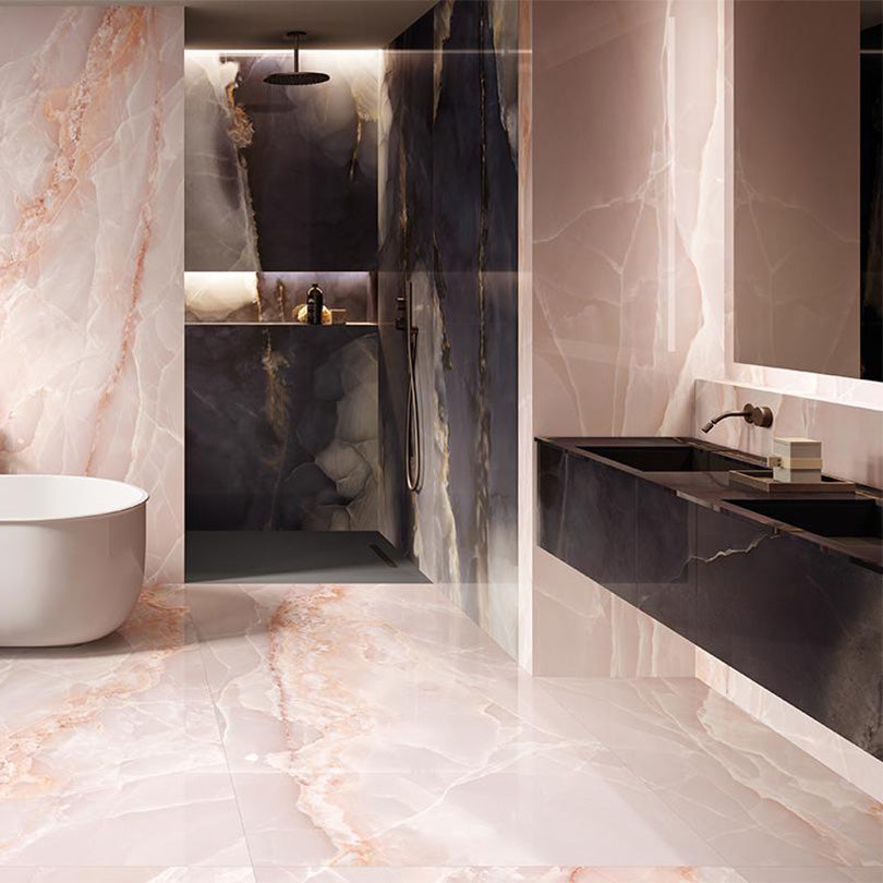 Marmo Onyx Pink Polished Porcelain Tile