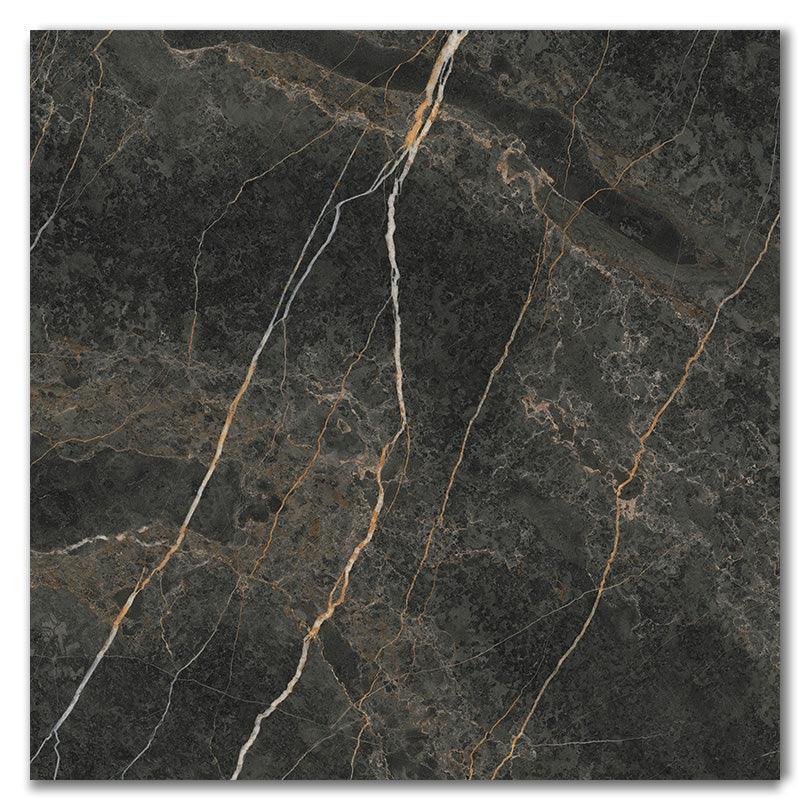 Eminent Laurent Black Marble Effect Polished Porcelain Tile
