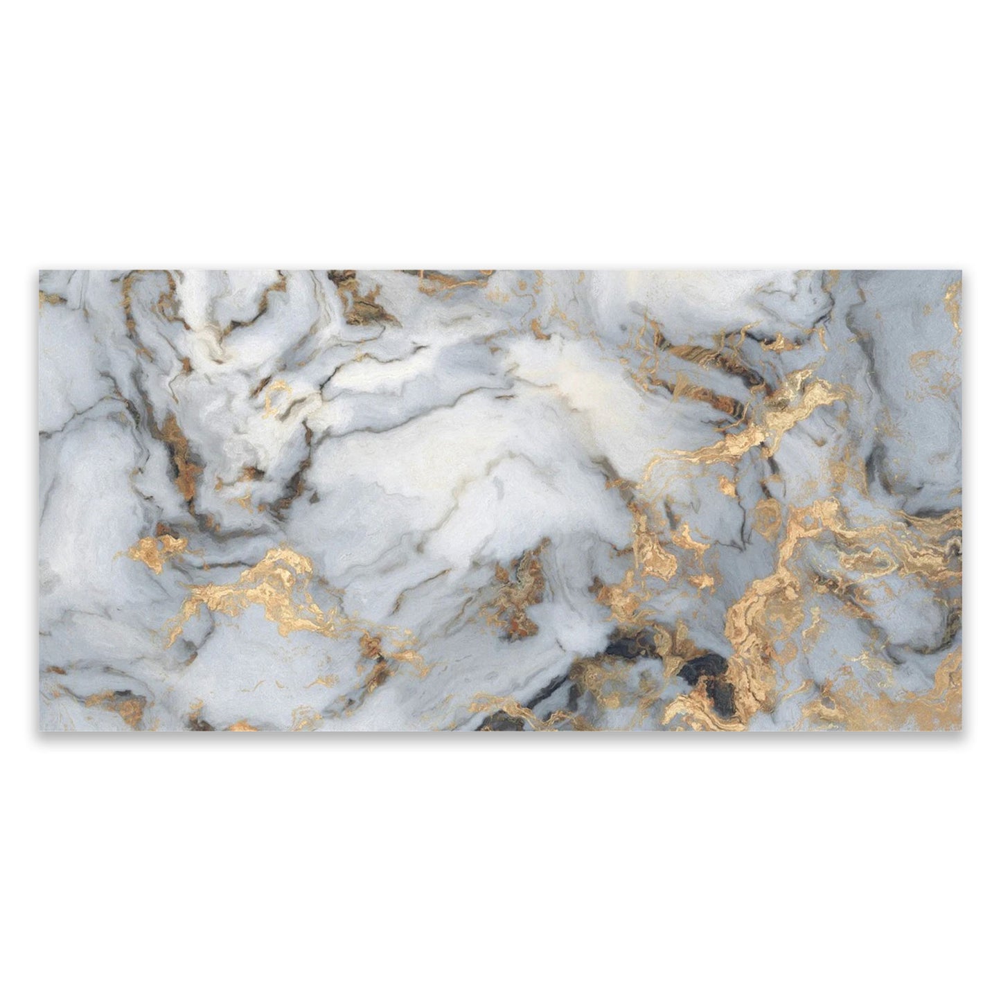 Exotica Sky White and Gold Marble Effect Polished Porcelain Tile (Sample)