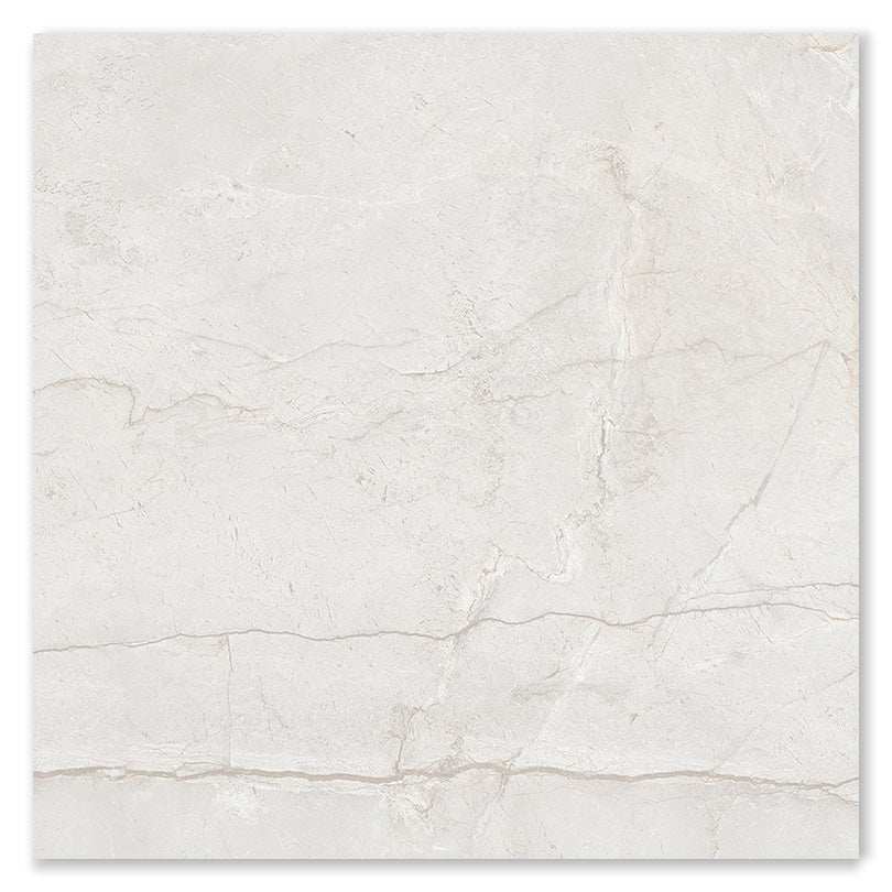 Wondrous Nexo White Marble Effect Polished Porcelain Tile (Sample)