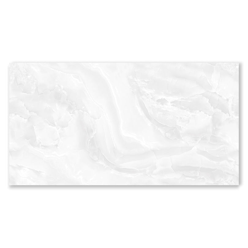 Exuberant Rhino White Onyx Marble Effect Polished Porcelain Tiles (Sample)