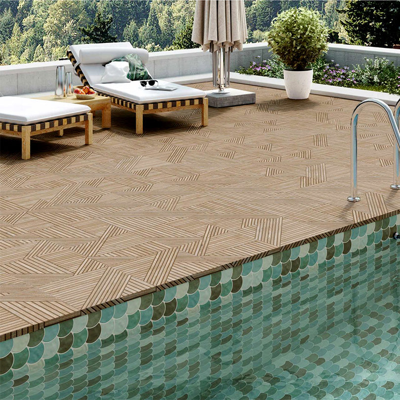 Implico Tangram Wood Oak Matt Finish Porcelain Tiles