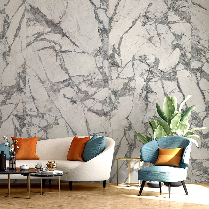 Ovvio Invisible Grey Marble Effect Matt Finish Porcelain Tile (Sample)