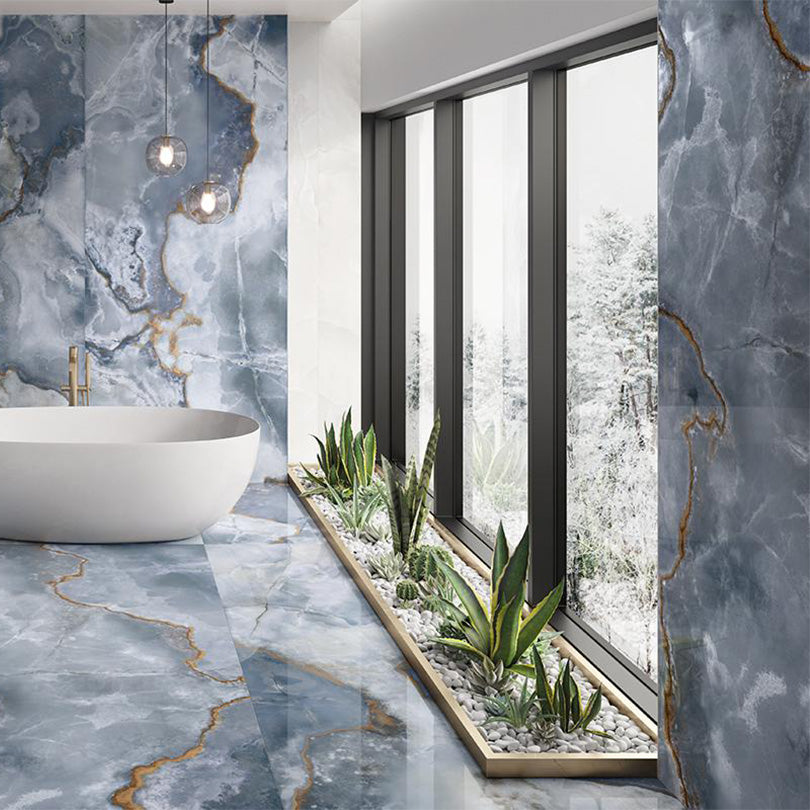 Marmo Onyx Blue Polished Porcelain Tile