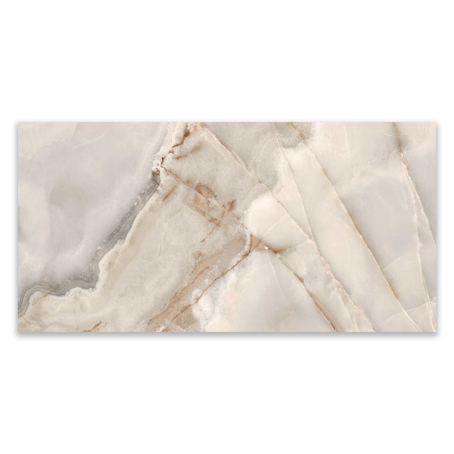 Reve Noisette Onyx Effect Polished Porcelain 600x1200 Tile