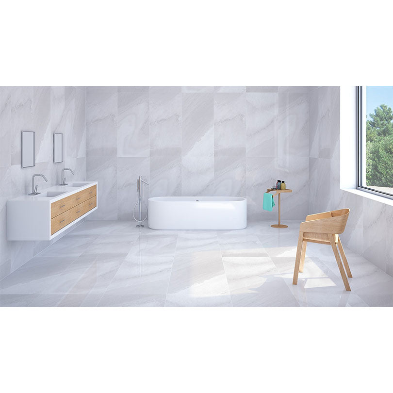 Dazzle Urbano Bianco Semi Polished Large Format Porcelain Tile