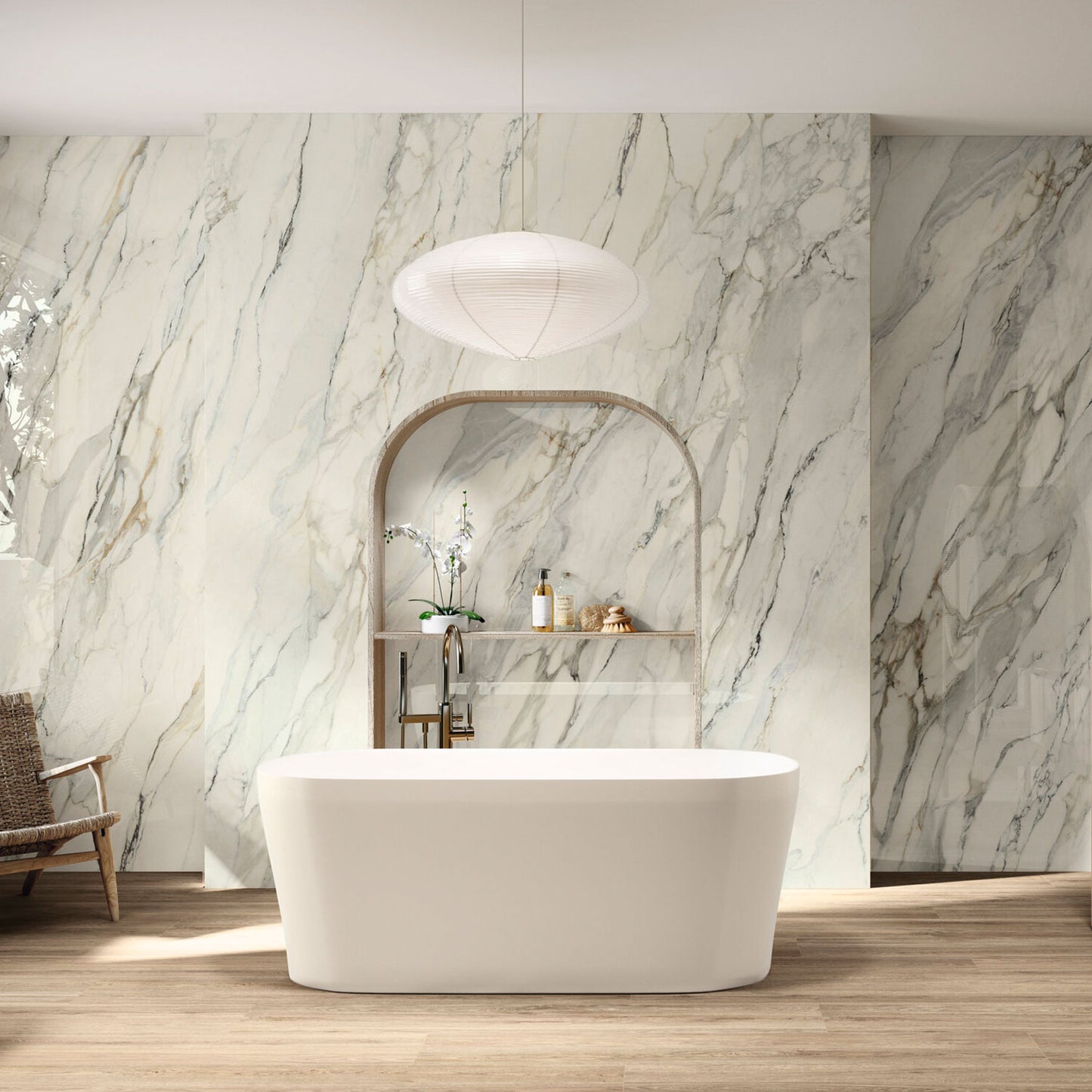 Arabescato Corchia White Marble Effect Matt Finish Wall & Floor Tile