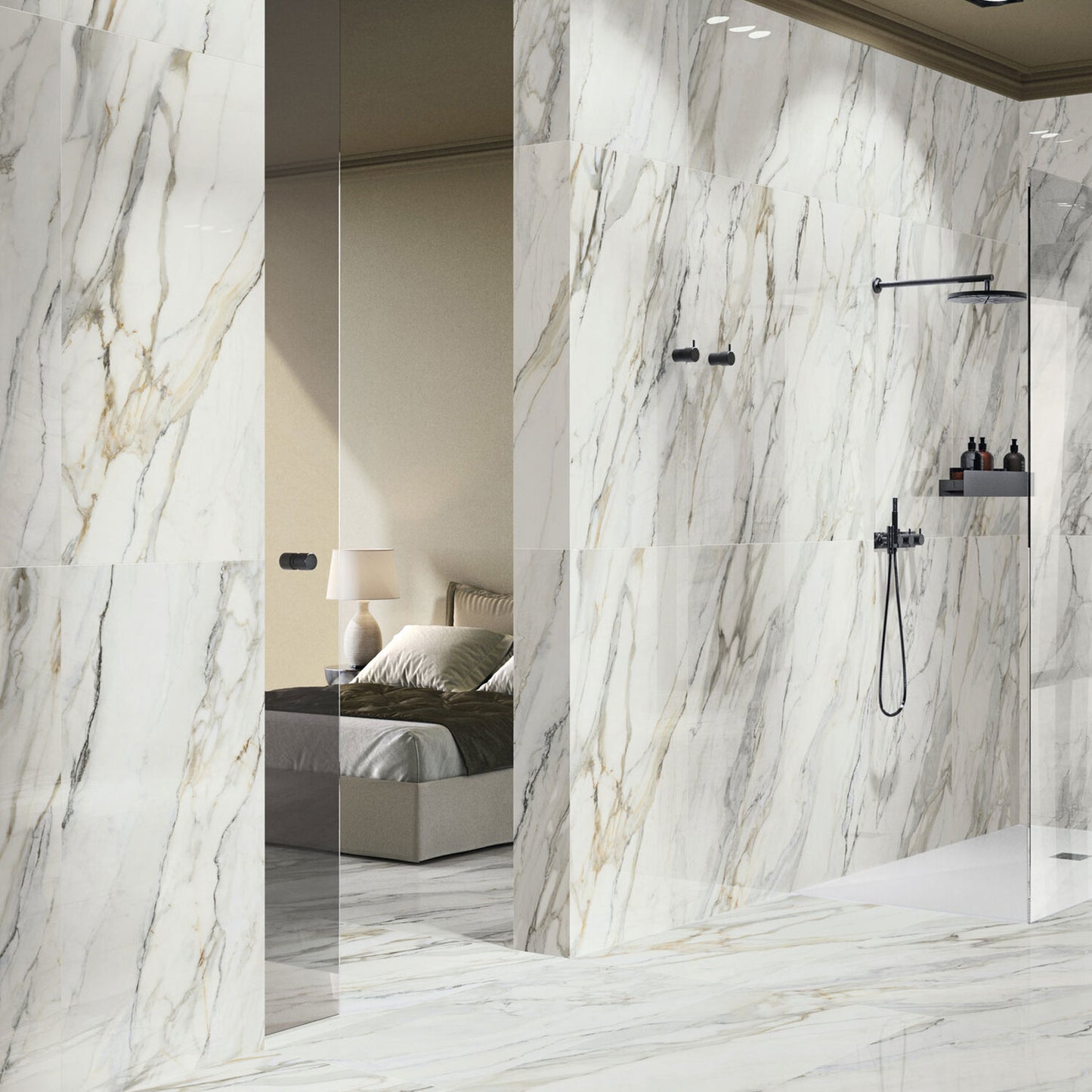 Arabescato Corchia White Marble Effect Matt Finish Wall & Floor Tile