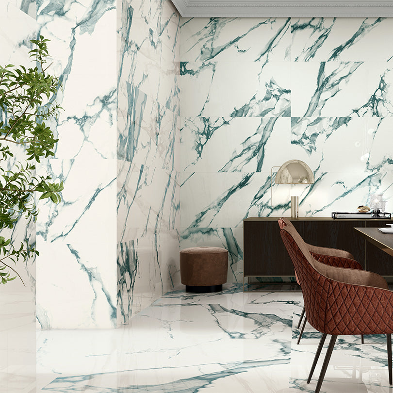 Baikal Teal Marble Polished Porcelain Tile (Sample)