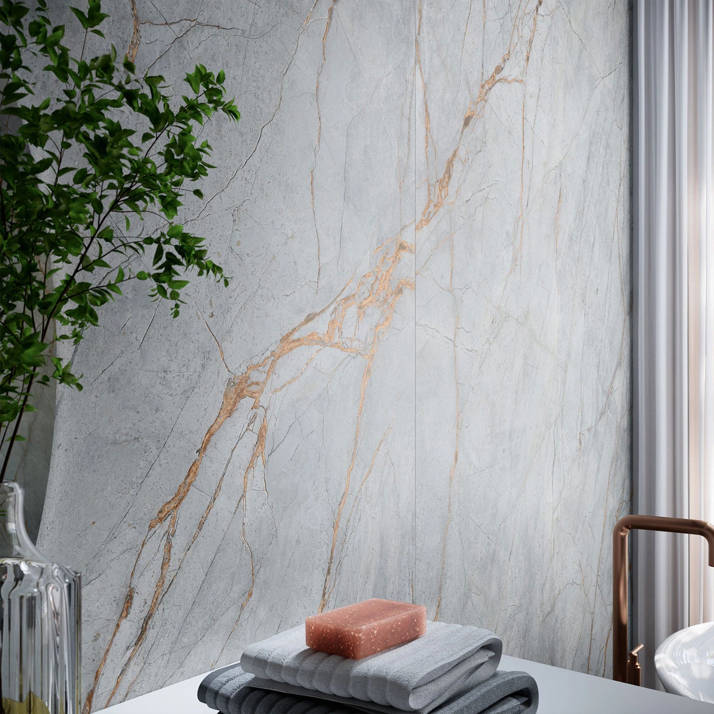 Blue Roma Marble Effect Wall & Floor Porcelain Tile