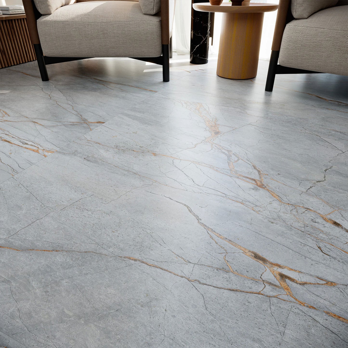 Blue Roma Marble Effect Wall & Floor Porcelain Tile
