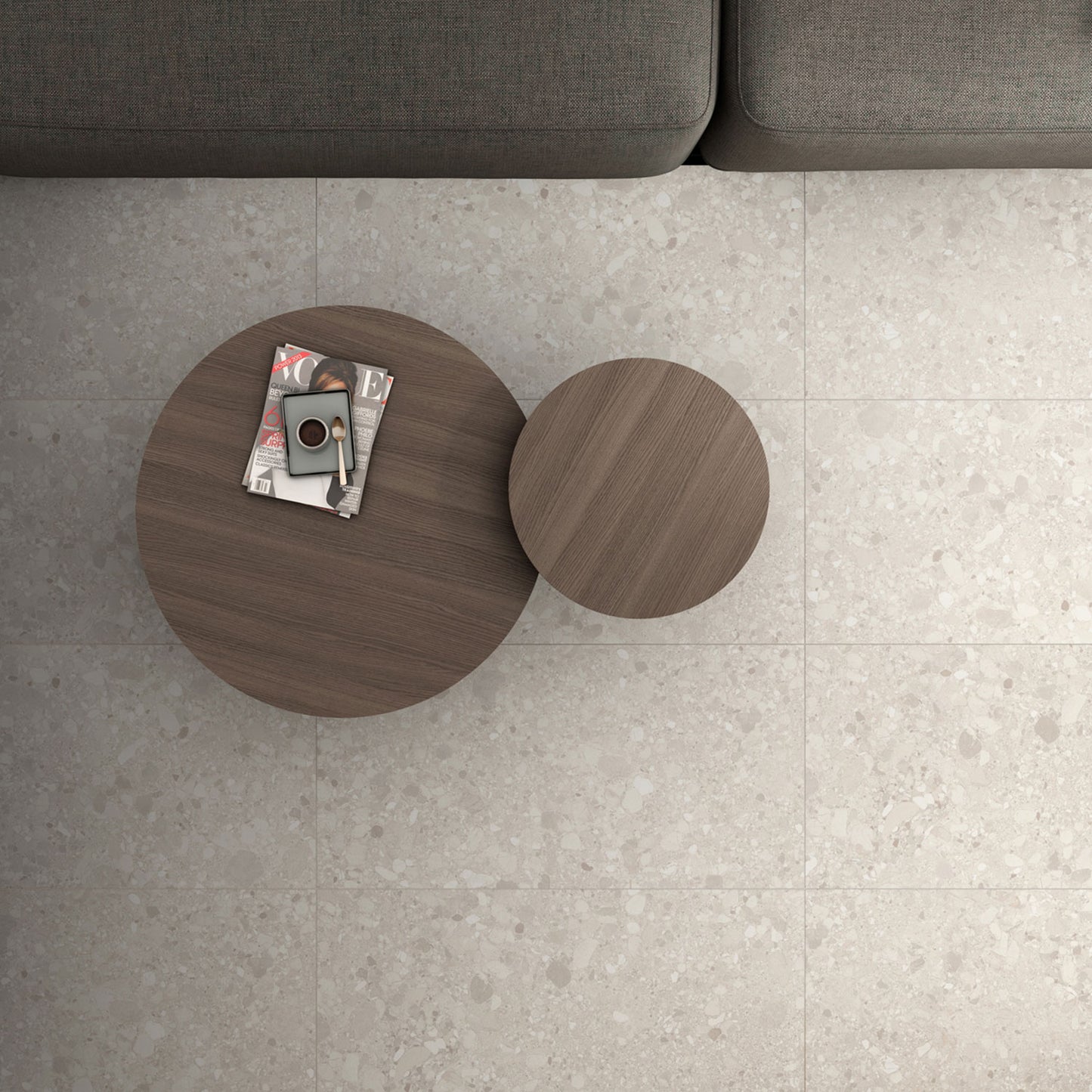 Clemon Ivory Terrazo Effect 600x1200 Wall and Floor Tile