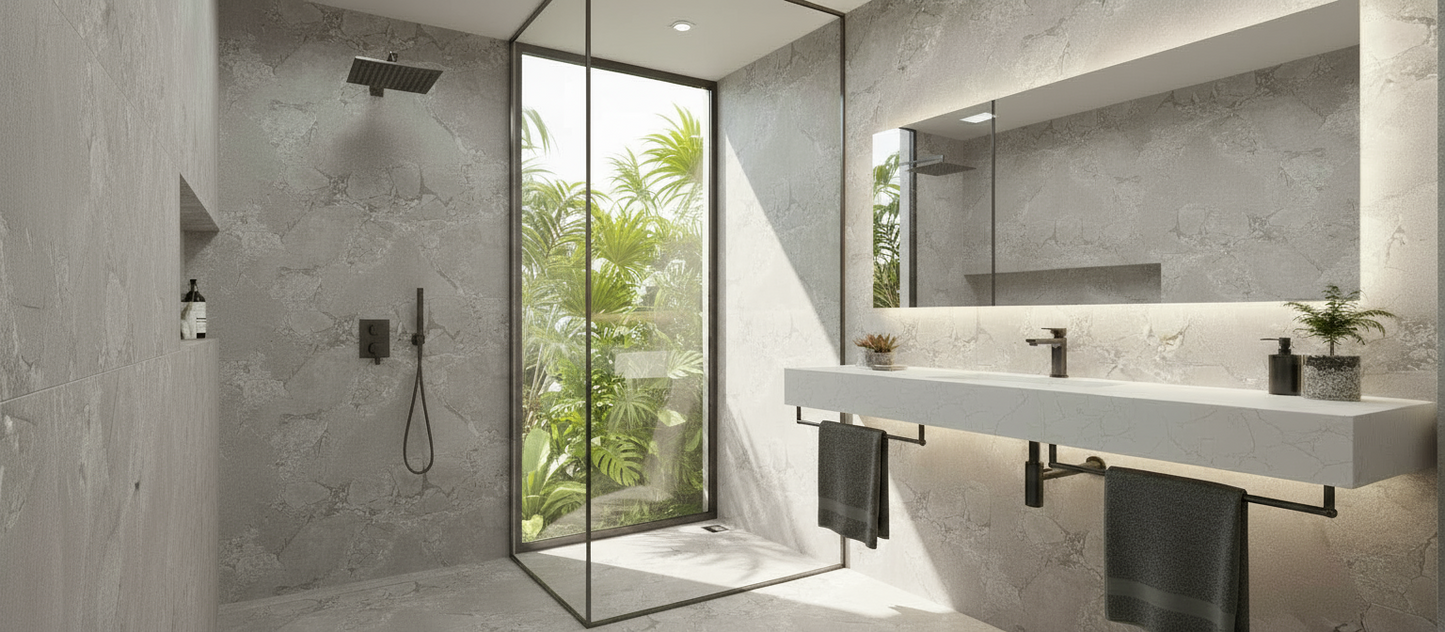 Cobblestone Grey Stone Effect Porcelain Wall & Floor Tile