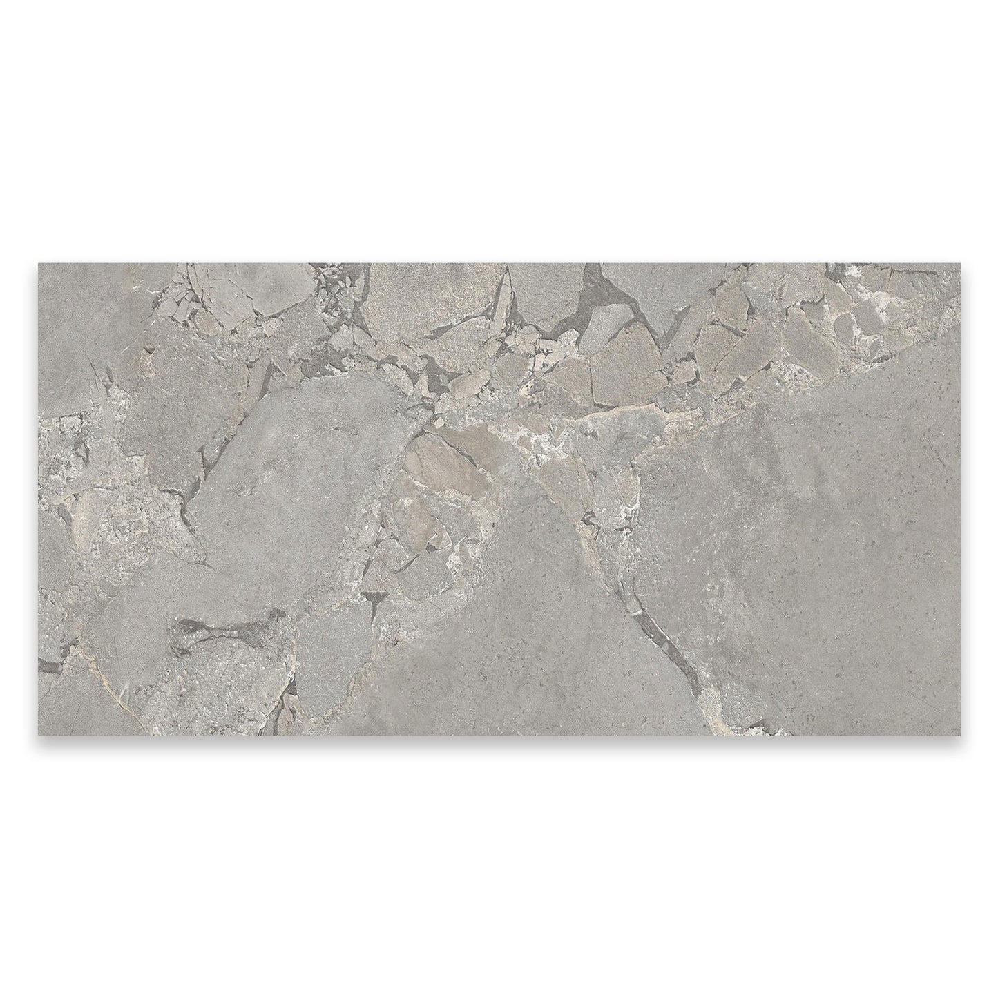 Cobblestone Grey Stone Effect Porcelain Wall & Floor Tile