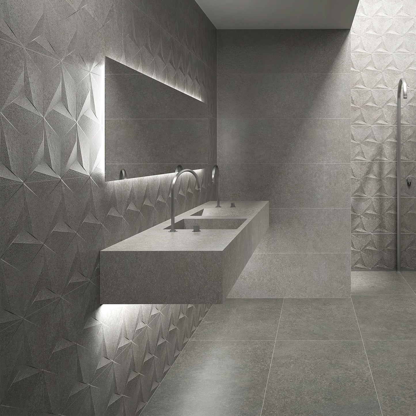Code Decor Grey Stone Concrete Effect Tile