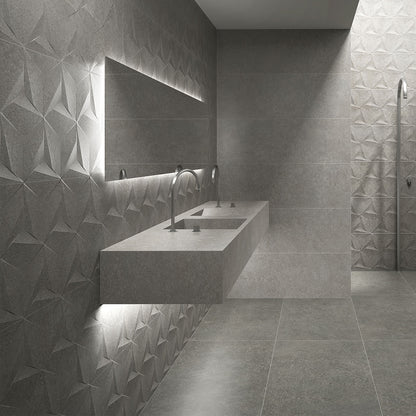 Code Decor Grey Stone Concrete Effect Tile