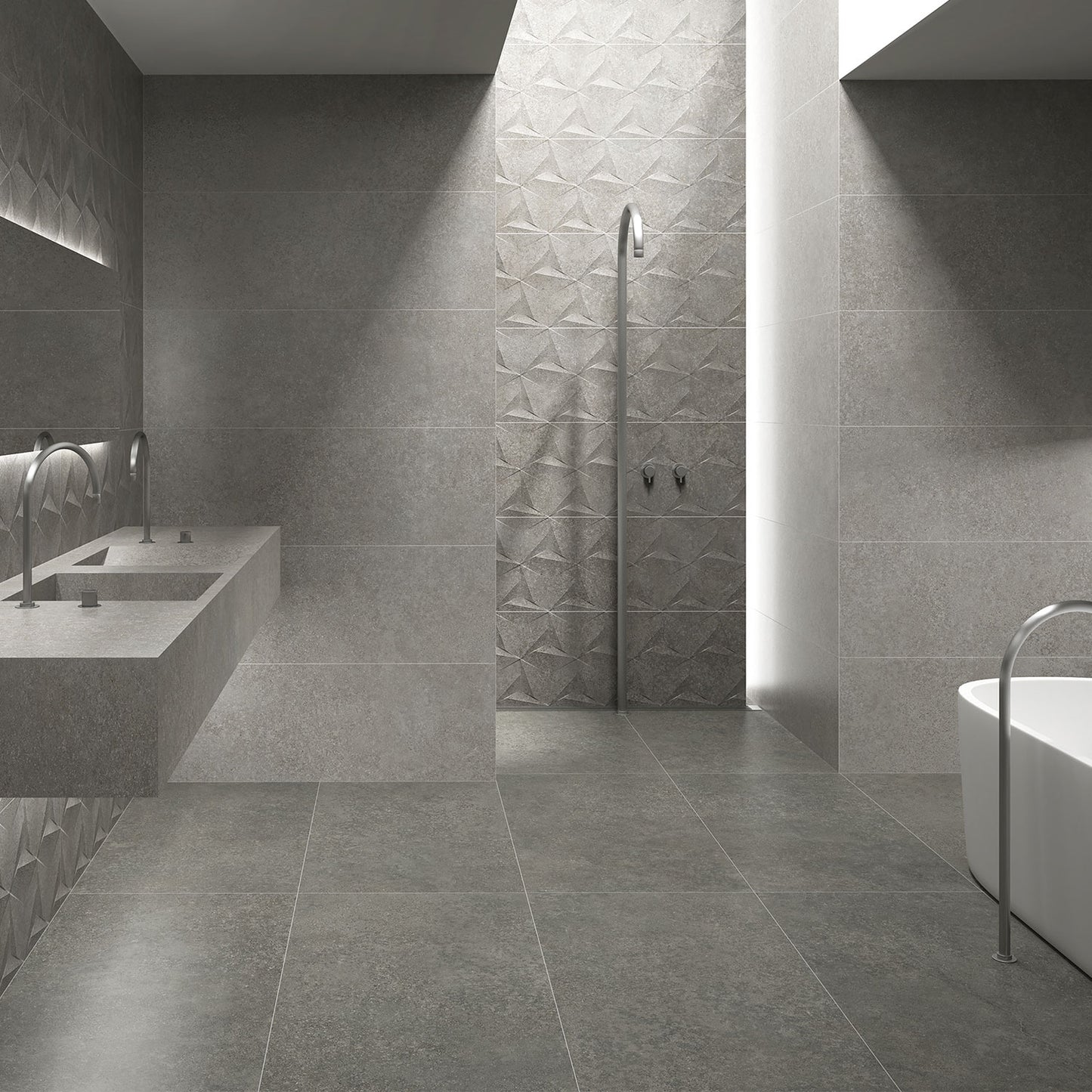 Code Decor Grey Stone Concrete Effect Tile