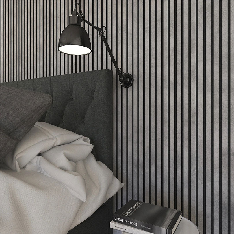 Concrete Grey Acoustic Akupanel Slat Wood Wall Panel