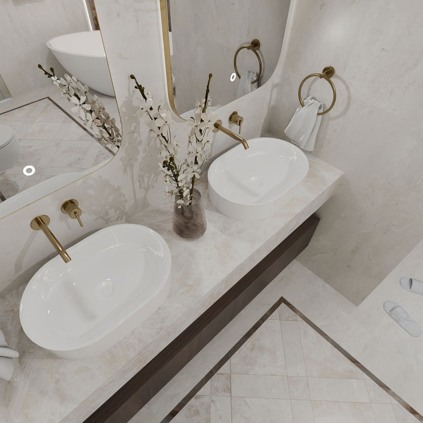 Crema Delicato Marble Effect Polished Porcelain Wall & Floor Tile