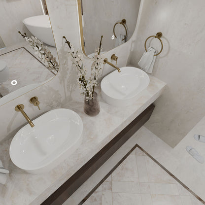 Crema Delicato Marble Effect Polished Porcelain Wall & Floor Tile