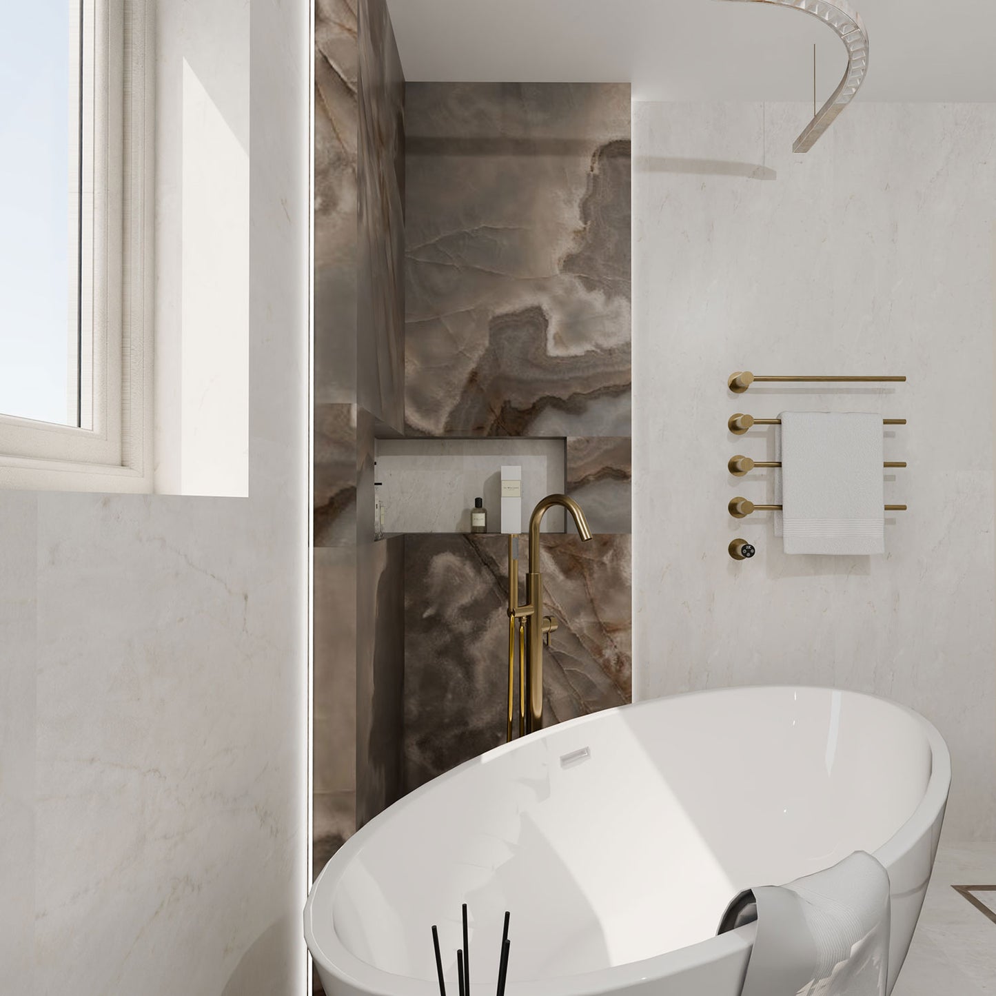 Crema Delicato Marble Effect Polished Porcelain Wall & Floor Tile