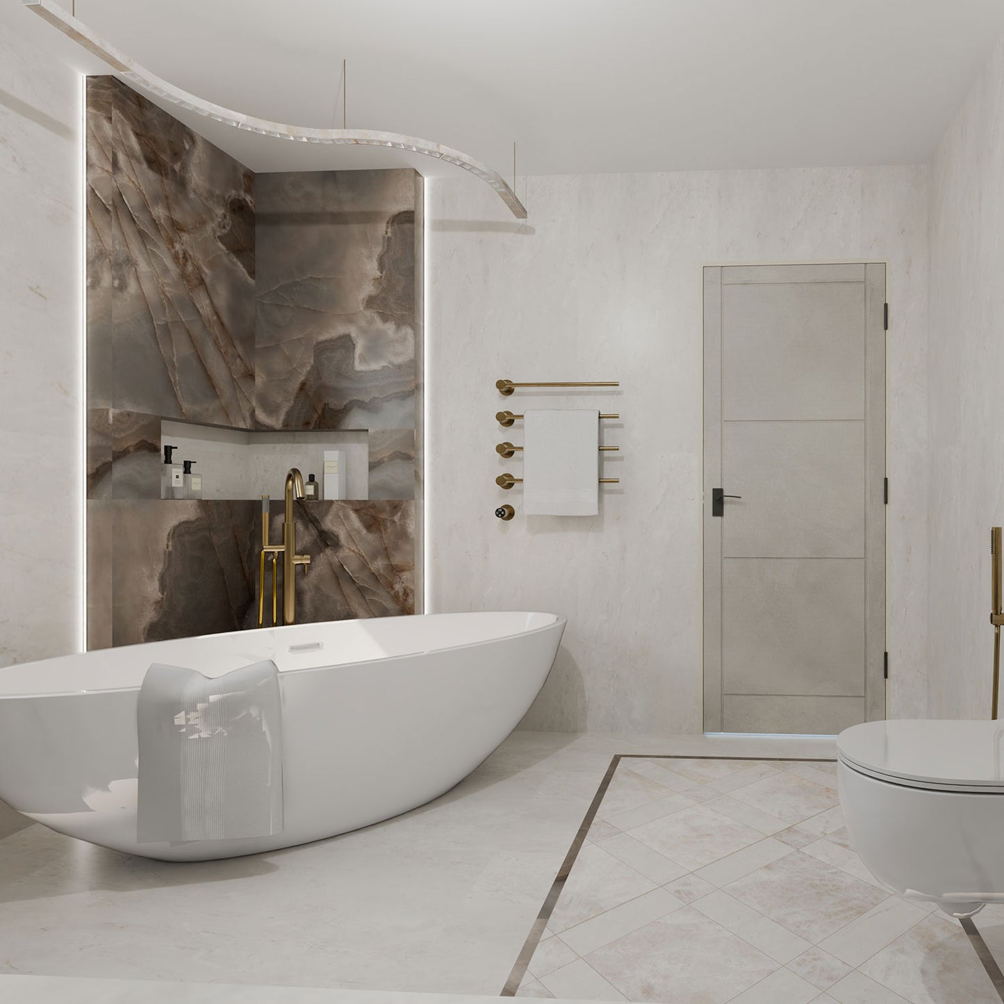 Crema Delicato Marble Effect Polished Porcelain Wall & Floor Tile