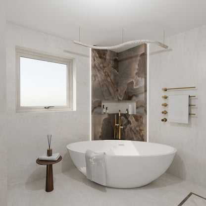 Crema Delicato Marble Effect Polished Porcelain Wall & Floor Tile