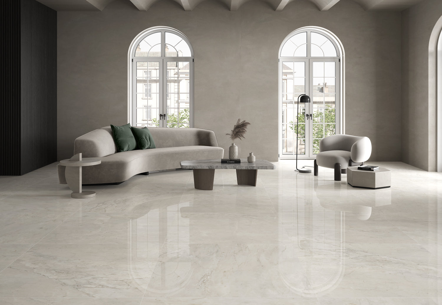 Crema Delicato Polished wall and floor Tilezone