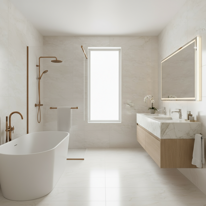 Crema Delicato Marble Effect Polished Porcelain Wall & Floor Tile