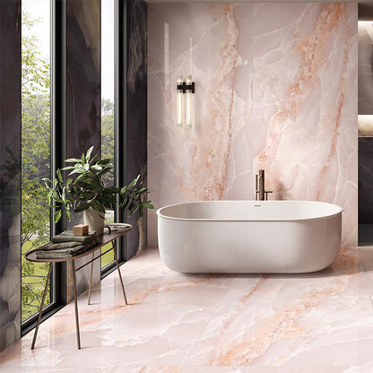Marmo Onyx Pink Polished Porcelain Tile