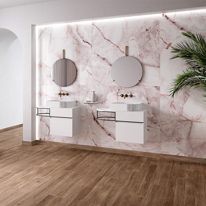 Designo Eunoia Pink Onyx Effect Polished Porcelain Tile