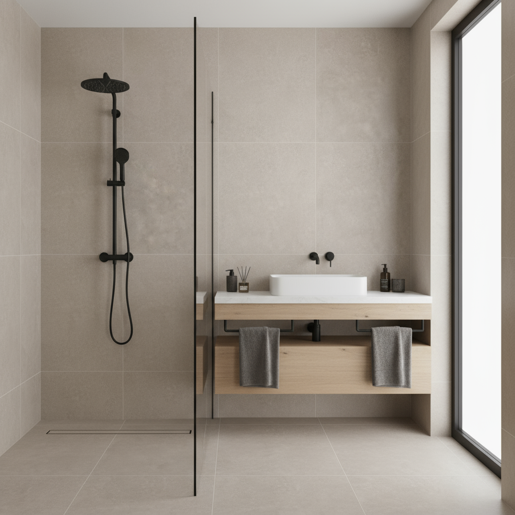 Detroit Taupe Matt Stone Effect Porcelain Tile 100x100