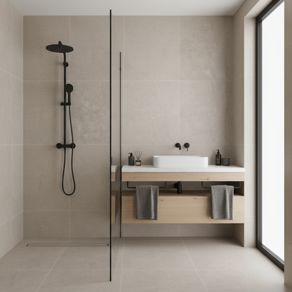 Detroit Taupe Matt Stone Effect Porcelain Tile 100x100