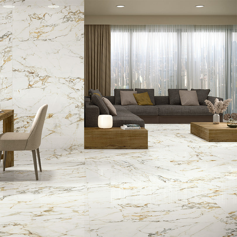 Eminent Bellagio Marble Effect Polished Porcelain Tile