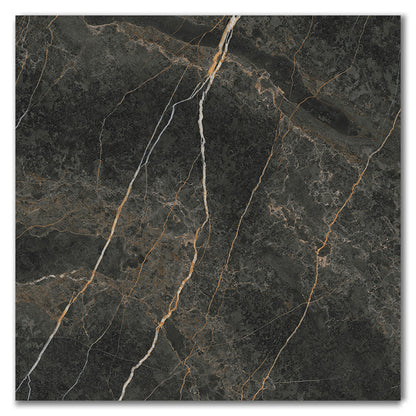 Eminent Laurent Black Marble Effect Polished Porcelain Tile