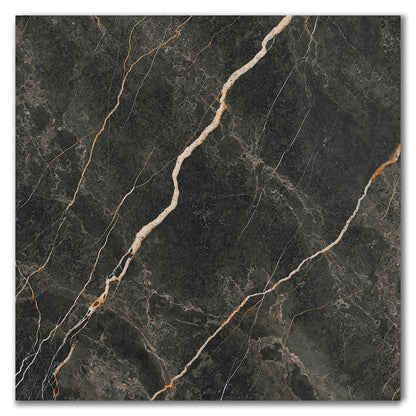 Eminent Laurent Black Marble Effect Polished Porcelain Tile