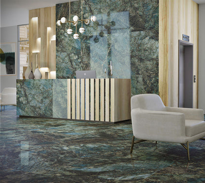 Eminent Lemurian Marble Effect Polished Porcelain Tile (Sample)