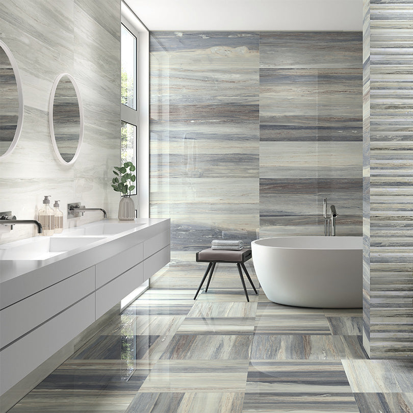 Eminent Parsel Indigo Marble Effect Polished Porcelain Tile (Sample)