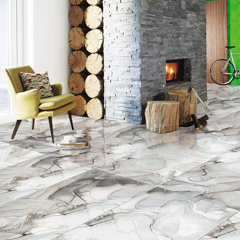 Exotica Gold Marble Effect Polished Porcelain Tile