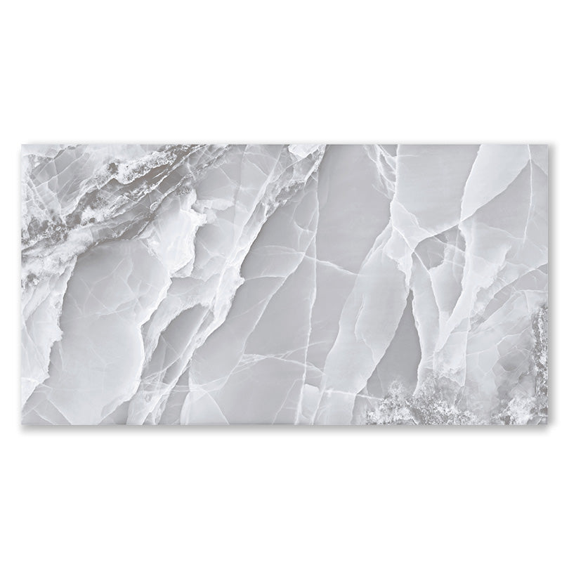 Exotica Light Grey Agate Onyx Dunes Marble Effect Polished Porcelain Tile (Sample)