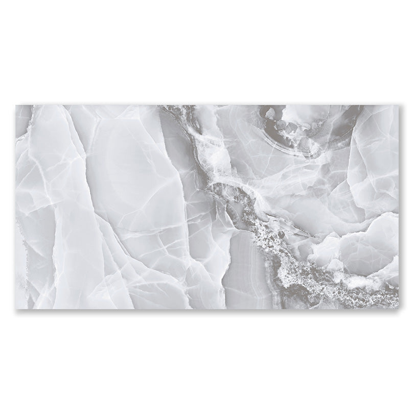 Exotica Light Grey Agate Onyx Dunes Marble Effect Polished Porcelain Tile (Sample)