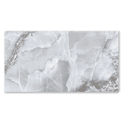 Exotica Light Grey Agate Onyx Dunes Marble Effect Polished Porcelain Tile (Sample)