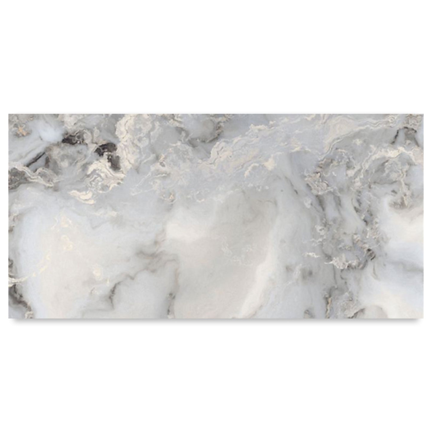 Exotica Sky White and Silver Marble Effect Polished Porcelain Tile