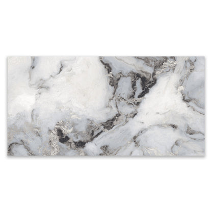 Exotica Sky White and Silver Marble Effect Polished Porcelain Tile