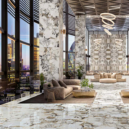 Exotica Patagonia Marble Effect Polished Porcelain Tile (Sample)