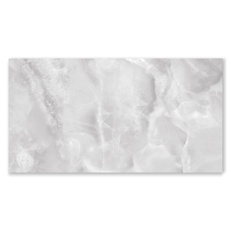 Exuberant Deston White Onyx Marble Effect Polished Porcelain Tiles (Sample)