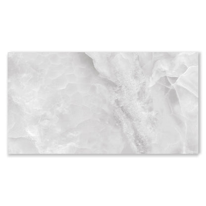 Exuberant Deston White Onyx Marble Effect Polished Porcelain Tiles (Sample)